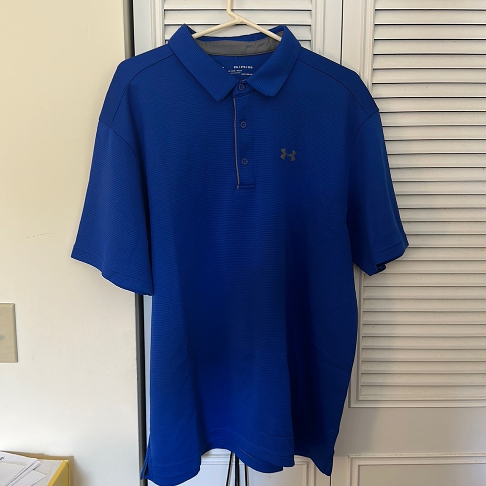 Under Armour Heatgear Polo Sz XXL Blue